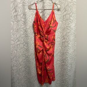 Taylor Vibrant Coral Floral Dress